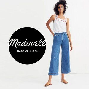 MADEWELL Emmett Wide-Leg Crop Jeans in Rosalie Wash 26 EUC